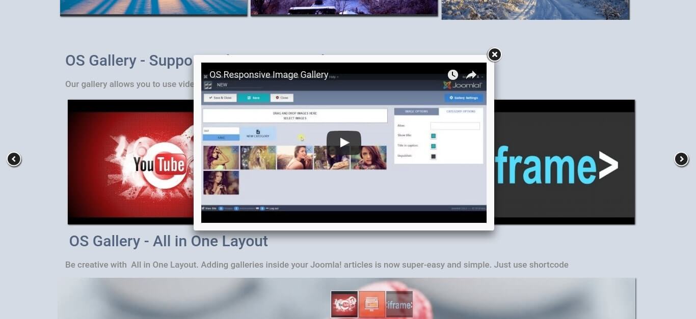 youtube video in Responsive Joomla Photo Gallery - Joomla Gallery component