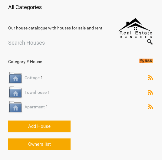 All categories Frontend view, in real estate joomla component