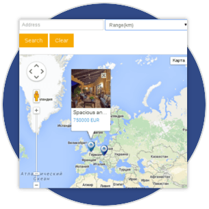 Google OpenMap integration in real estate manager