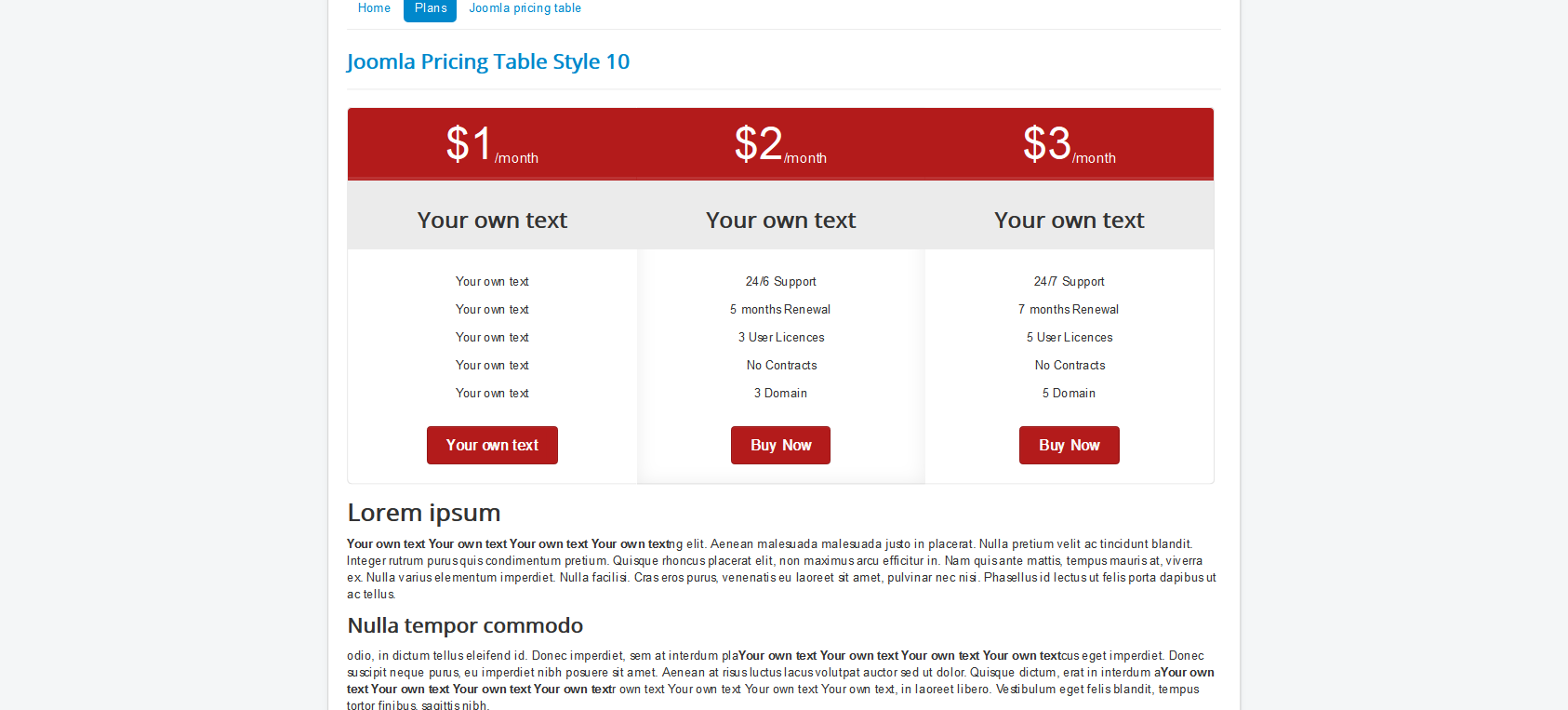 change text inside subscription plan (pricing table html css)