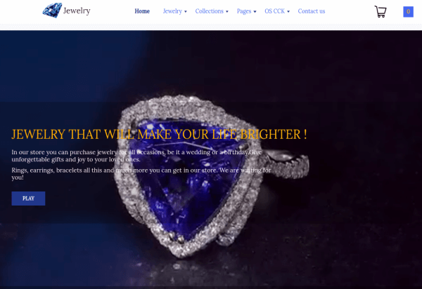 Jewelry web template with Video Slideshow