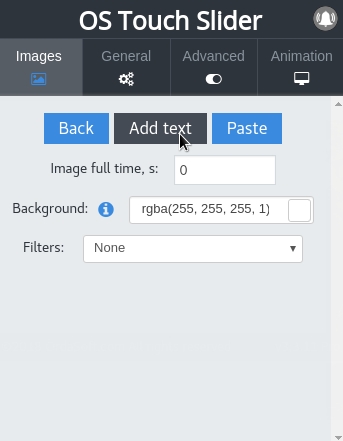 add text button in image Joomla Slider