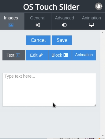 add text to image in photo Joomla Slider