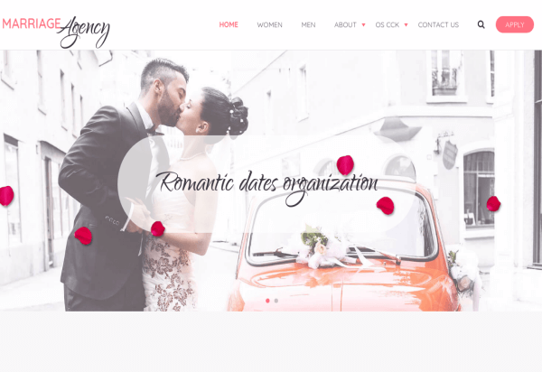 Marriage agency site template with Joomla carousel