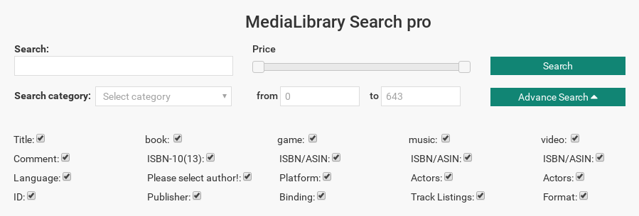 Media library Search media module