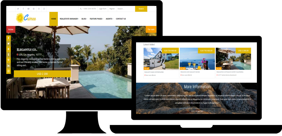 Crimea, real estate website template