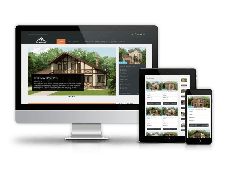 November - free real estate website template