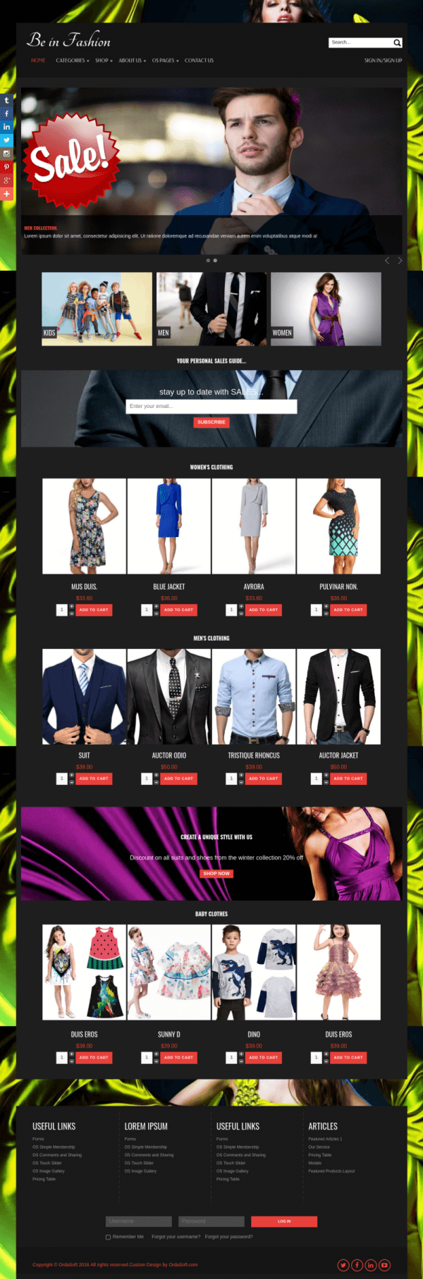 Be in Fashion, Virtuemart Joomla template, full screen