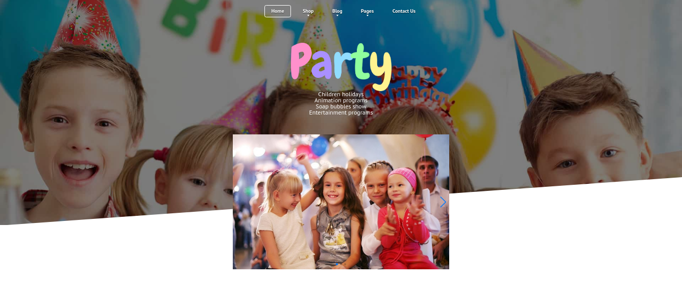 Kids Website Template main screen