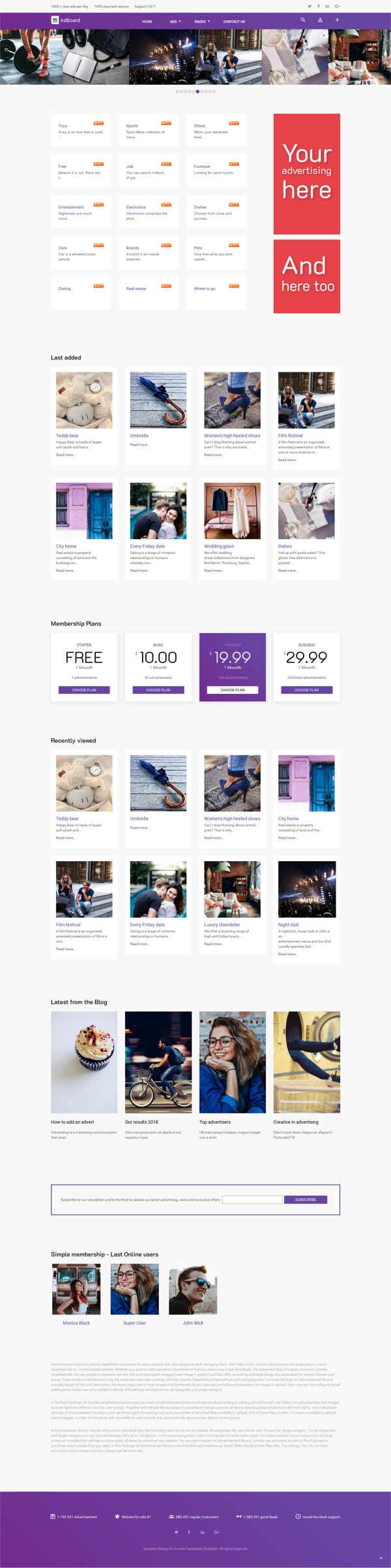 Rating System - Joomla business template, full screen