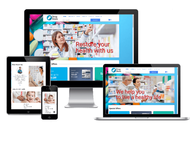 Joomla eCommerce template for Medical and pharmacy Drugstore