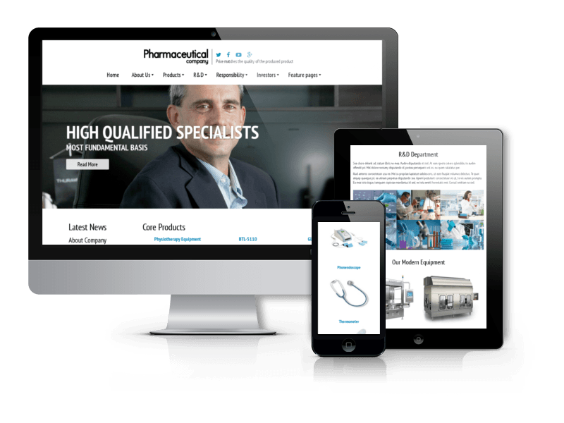 Joomla business eCommerce template Pharmaceutical Company for create Pharmaceutical Company website