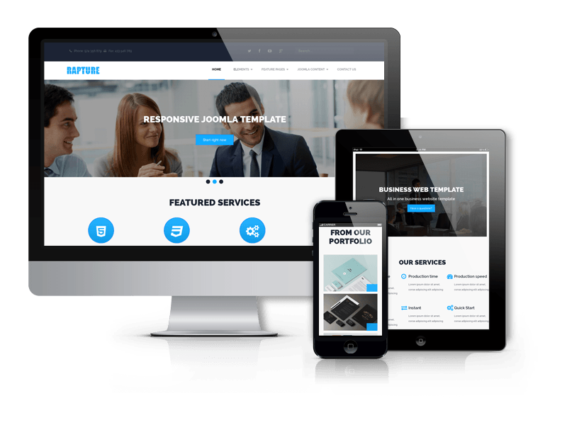 Joomla business template Rapture