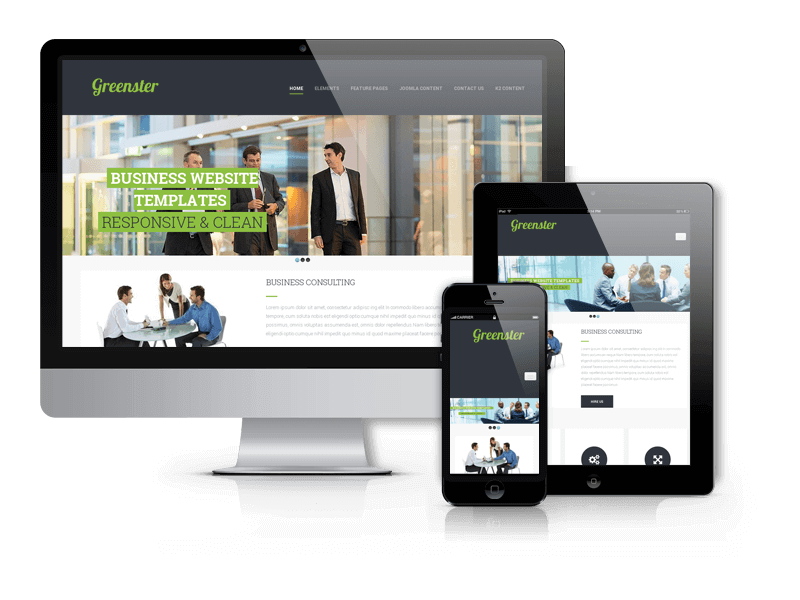 Joomla business template Greenster for create business website