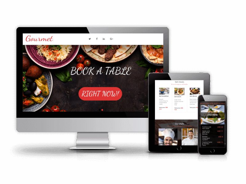 Gourmet - Responsive Restaurant website template