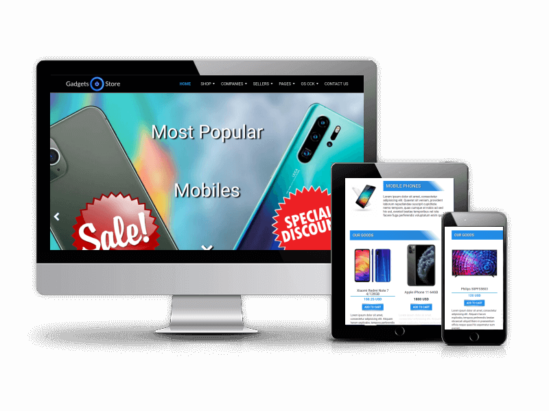 Gadgets Store, online store Joomla template