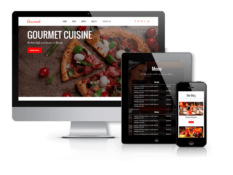 Best WordPress Restaurant Theme 2015 from OrdaSoft - Gourmet