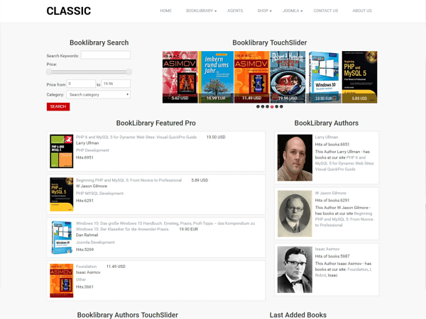 Book Library Joomla Template - Classic, that create on Book Library - eBook software