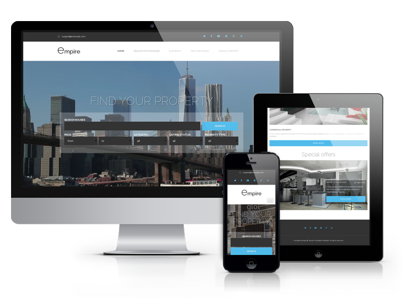 Empire, Joomla Real Estate Template