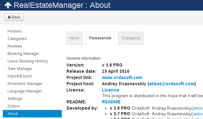 New update algorithm in property management software for Joomla