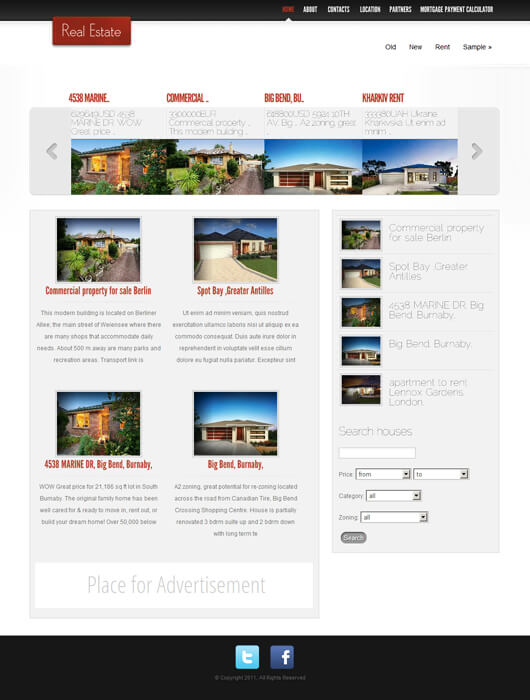 Real estate agency Joomla template 2012