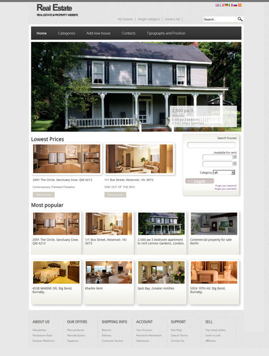 Real Estate and Property Joomla theme 2012