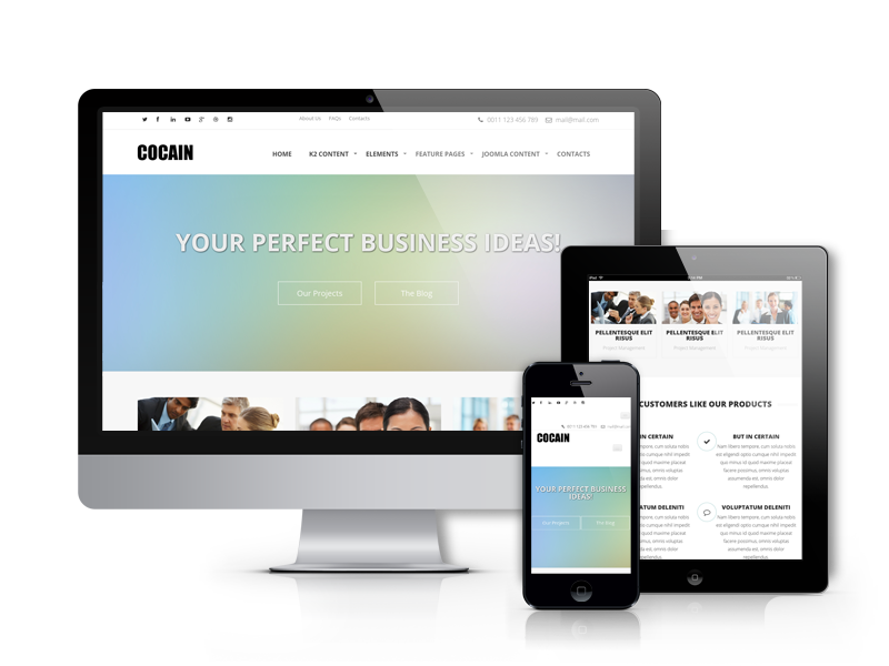 OS Cocain – plain and classic Joomla 3.2 template of year 2014. 