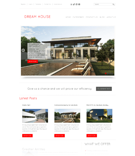 Dream House, free real estate Joomla template 2012