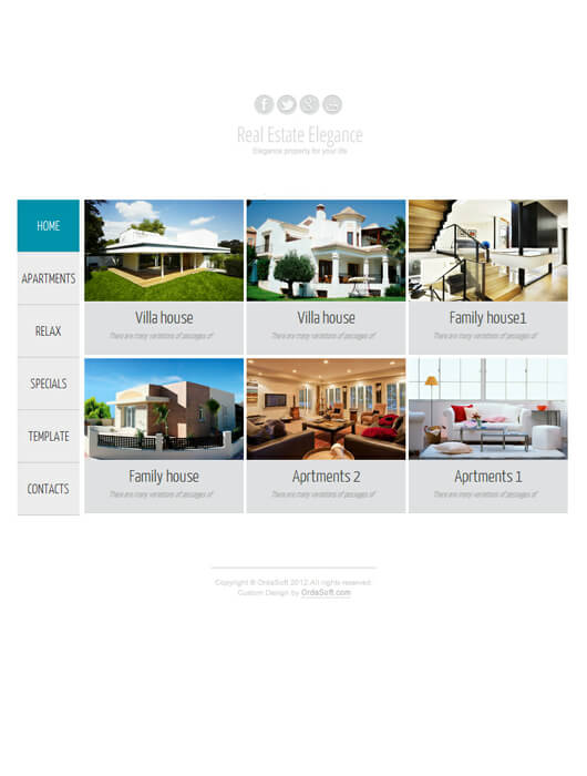 Elegance, property and real estate Joomla template 2012