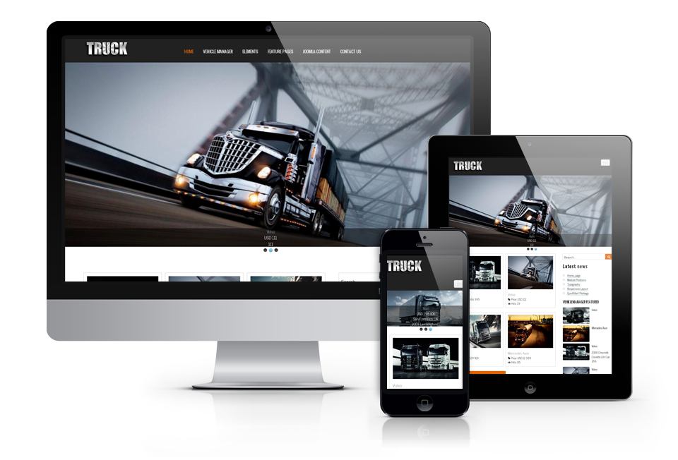 vehicle template for truck website