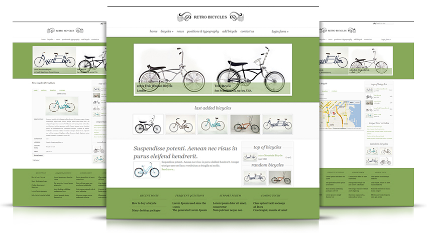 Joomla Template Package for Bicycles Portal and Catalog