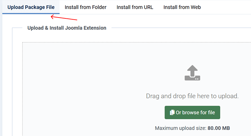 joomla extension install from file