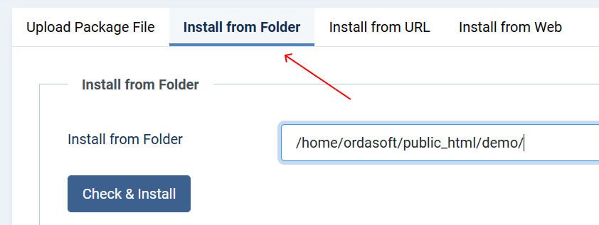 joomla extension install from folder
