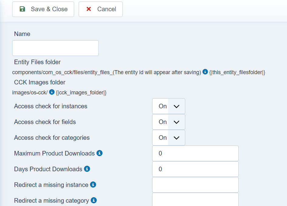 joomla cck add entities fields