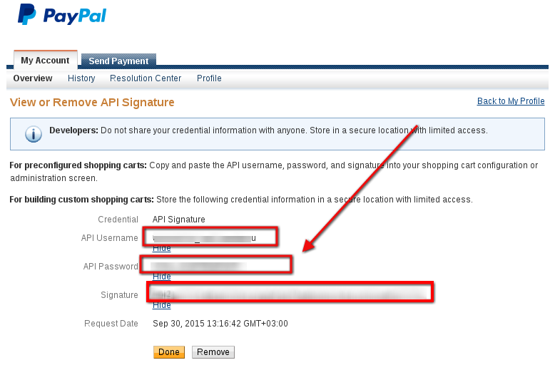 existing API credentials for real estate portal software