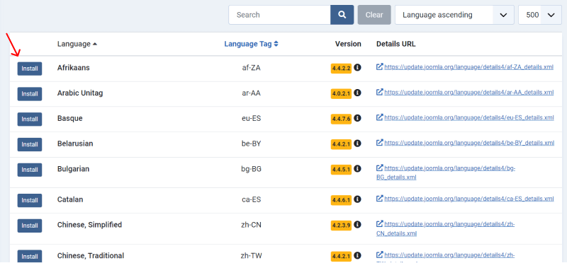 multilingual joomla website install chosen language