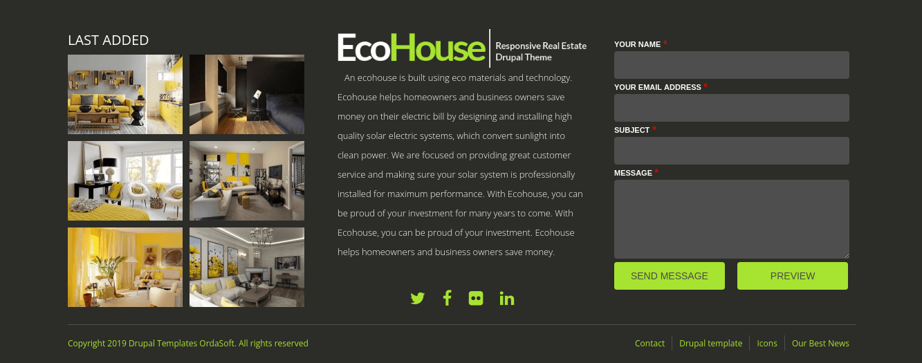 Drupal Real Estate Theme footer