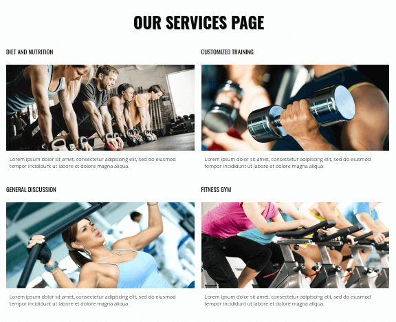 Drupal Sports Theme services page