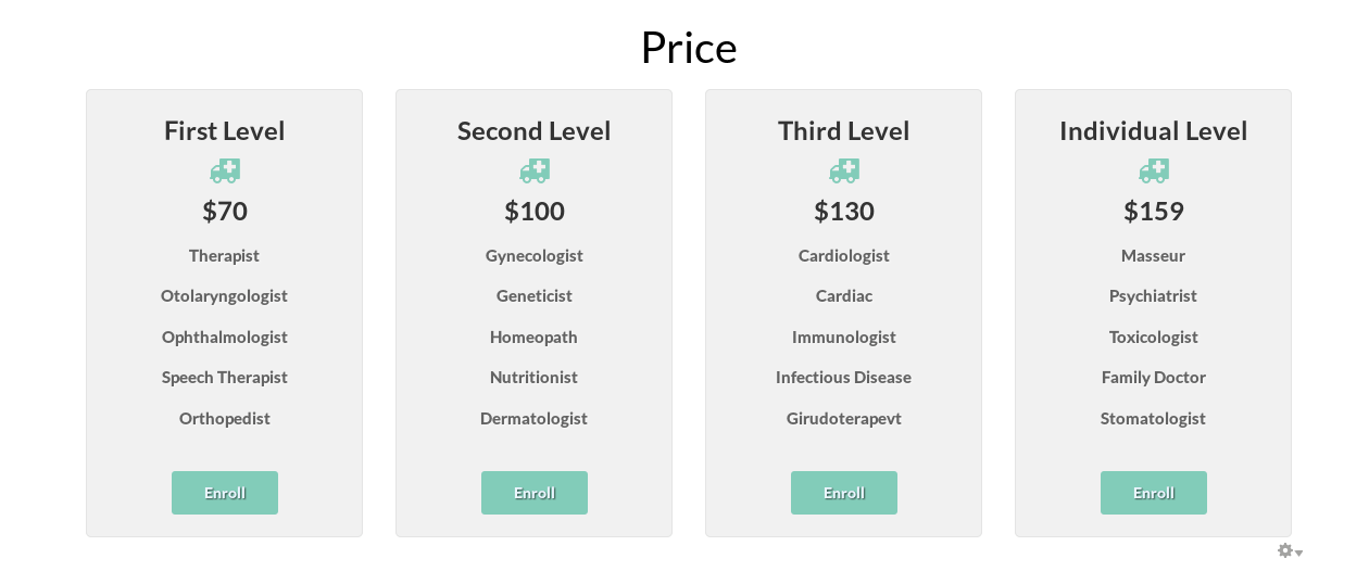 Price in Healthcare Drupal theme Medical