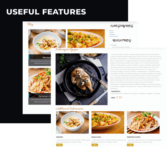 drupal restaurant theme features