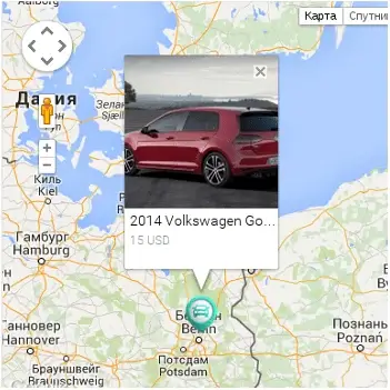 Module Google Location Map for Vehicle Manager - car rental software for build a car rental website