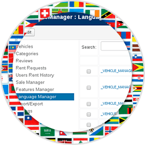 Vehicle Manager - car rental dealer software include Language Manager feature for translate car website