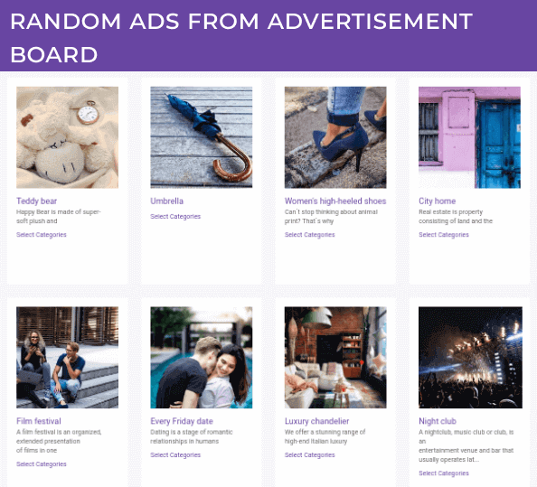 Random Module for Advertisement Board, Joomla classifieds extension