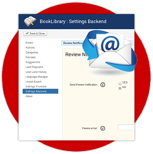 system of email notifications in book library