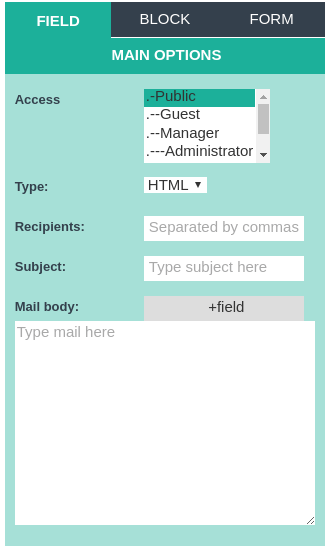 cck website builder, field - mail