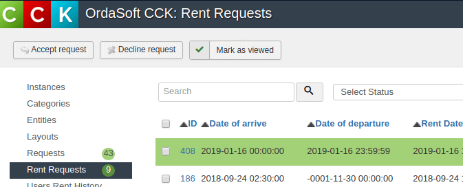 Rent request manager, booking website builder
