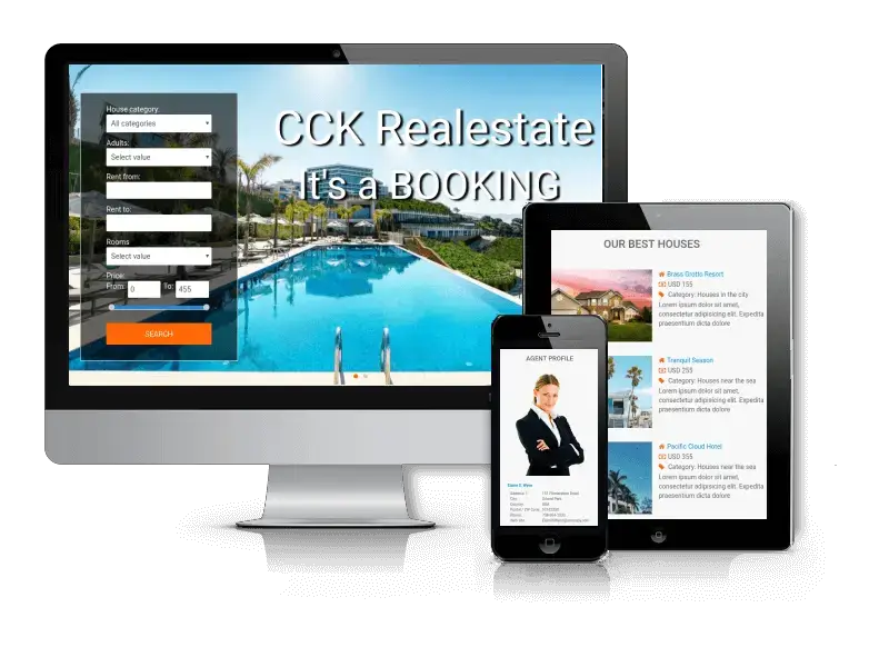 booking website builder template - real estate booking