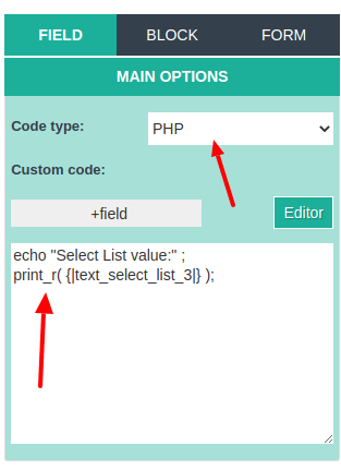 Joomla Website Builder - Custom code - show fields in PHP