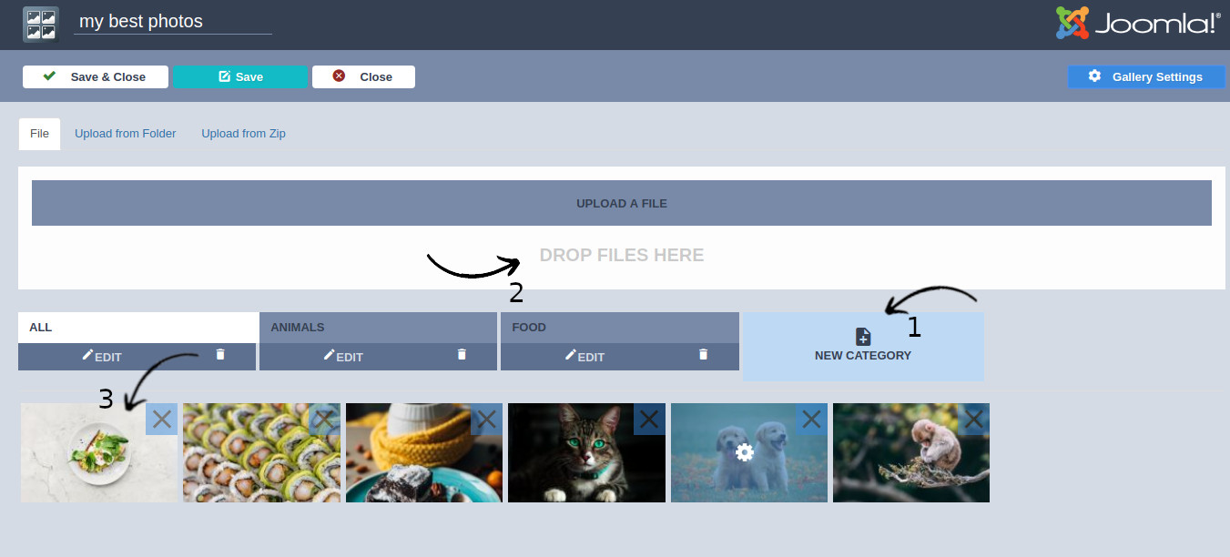 joomla gallery categories