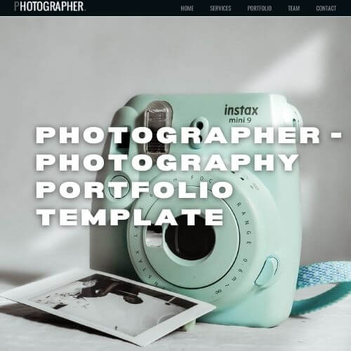 Photographer - Photography Portfolio Template